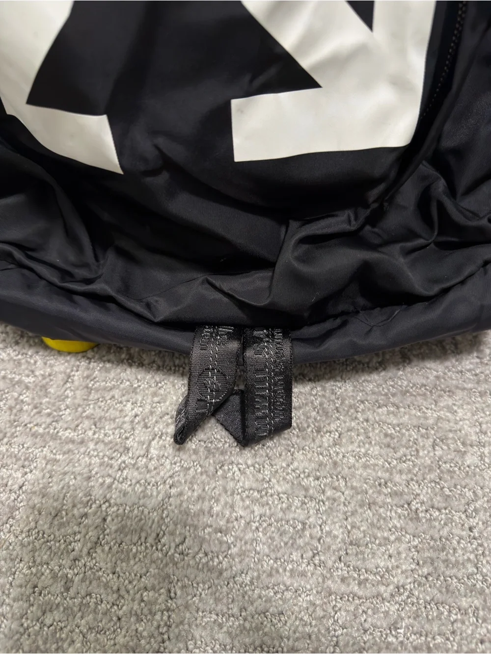 Off-White Black Backpack with White Arrow Graphic